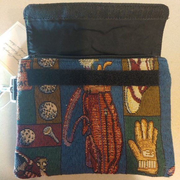 Miss Bonnie California GOLF Tapestry Clutch Purse Cosmetic Bag 7x6" w/Tag Purse - Picture 6 of 12